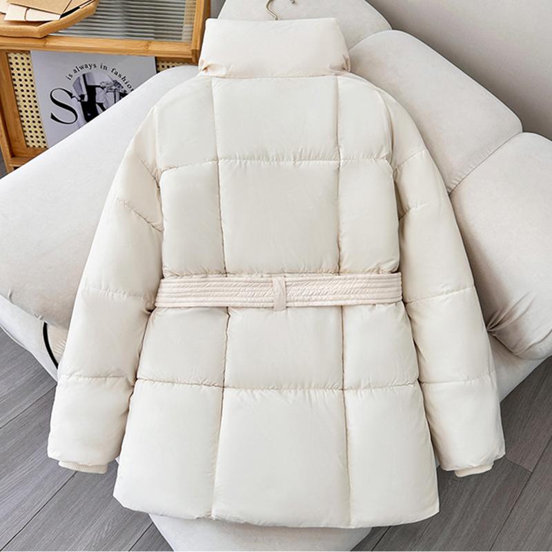 With A Belt Jacket Women Winter Jacket Woman Parkas Solid Thicken Warm Female Snow Wear Coat Cotton Padded Outwear Clothes