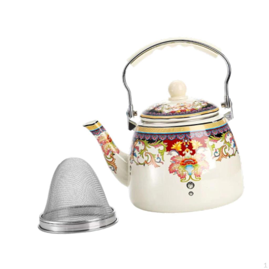 Smaltovaná čajová konvice Kávová konvice 3,3 l Porcelánová voda s pohodlným uchopením do kuchyně