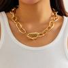 Übertriebene Punk-Kette aus dickem Metall, kurzes Schlüsselbein-Halsband, gotische Schnalle, Choker-Halskette, Schmuck für Damen-Bankette