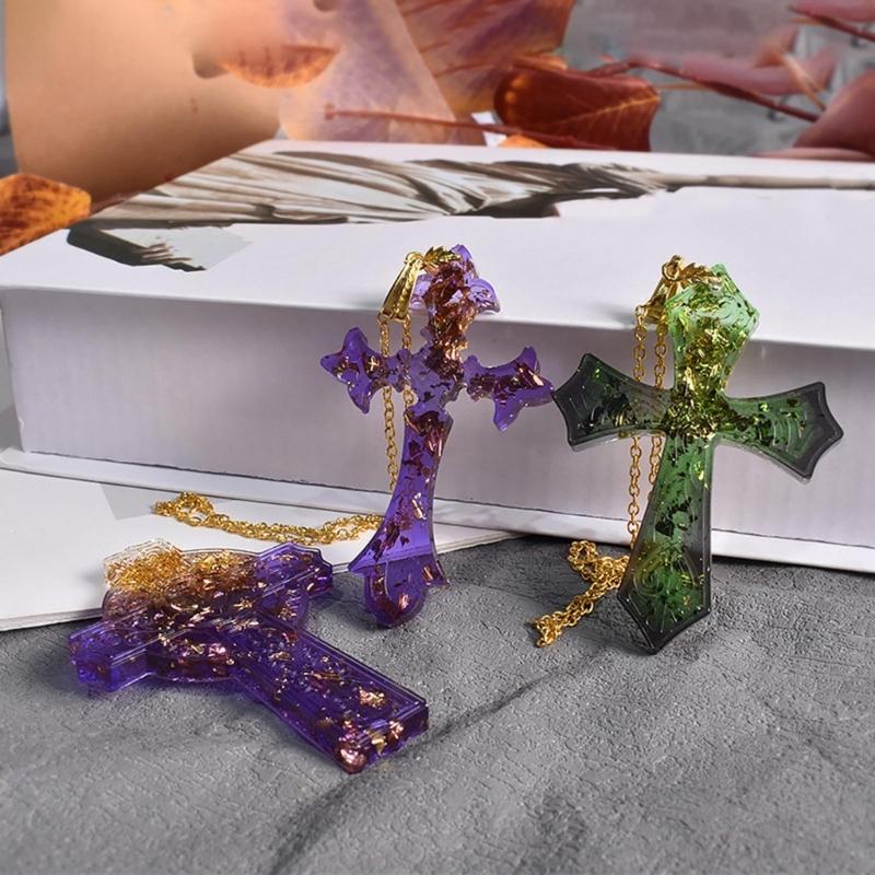 Diy Crystal Epoxy Mold Earrings Necklace Mold Pendant Decoration Various Styles Cross Irregular Mirror Silicone Mold