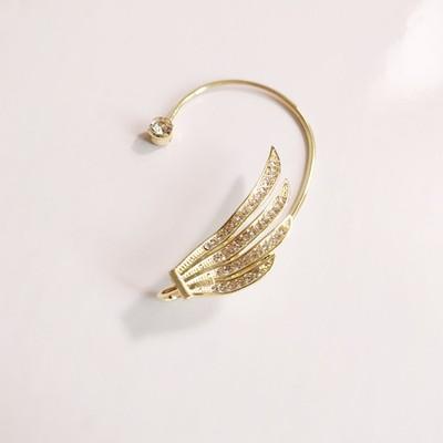 1PC Angel Wings Crystal Clip Earrings Simple Zircon Ear Stud for Women Piercing Ear Cuff Earring Jewelry Birthday Gift