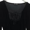 FOXEY NEW YORK made in Japan 7 minutes sleeve Velor blouse 40 black Women Used