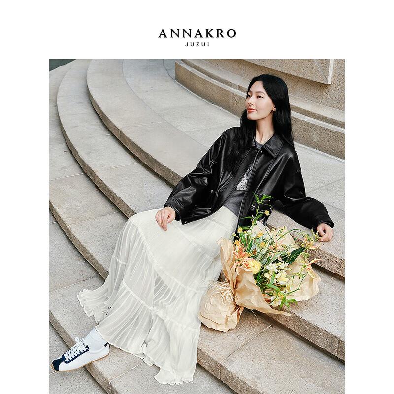 

JUZI ANNACCO Женская ретро куртка-амбар из искусственной кожи оверсайз M