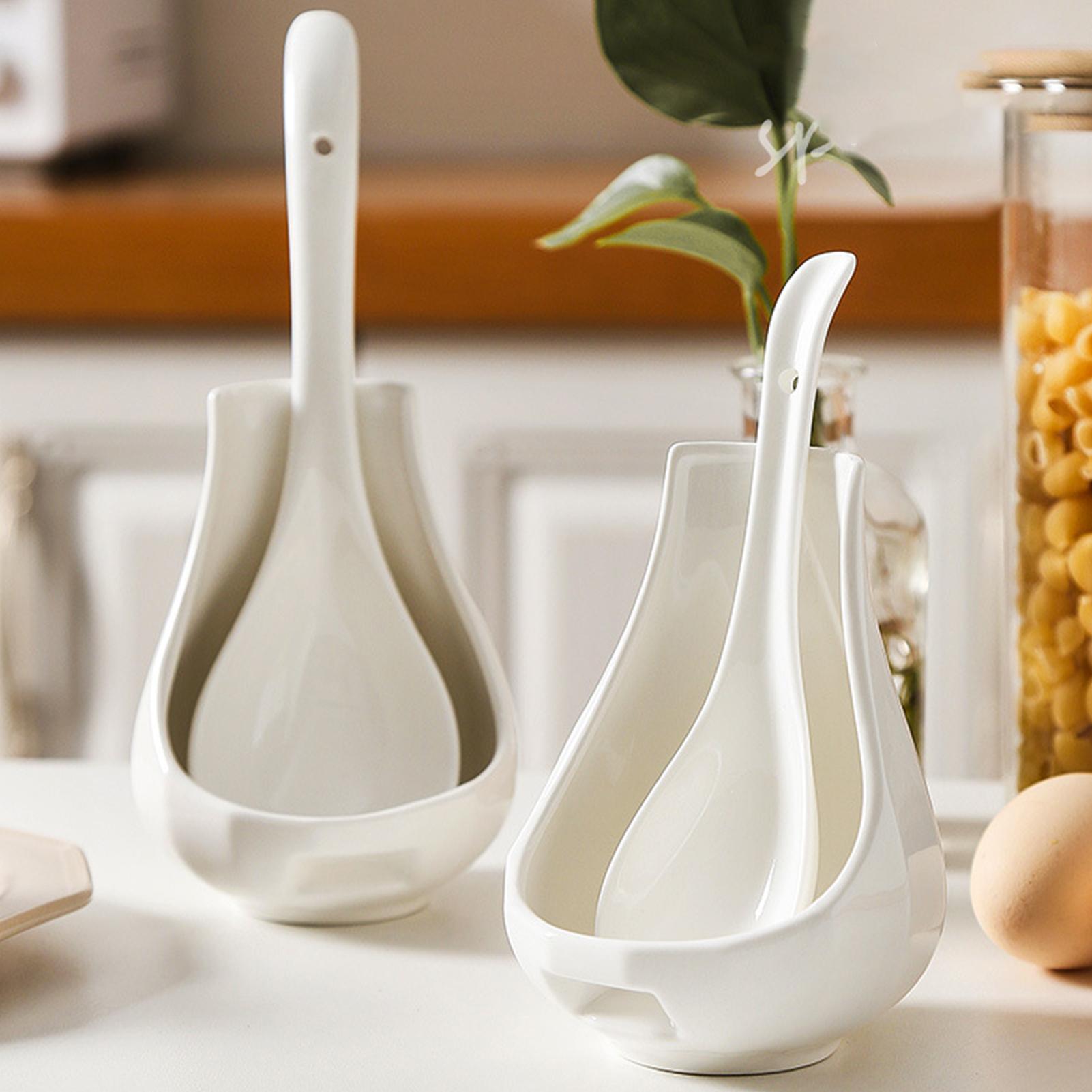 

Standing Spoon Rest Standing Spoon Rest For Stove Top Heat-Resistant Ceramic Kitchen Ladles Organizer For Indoor Home Counter CHINA