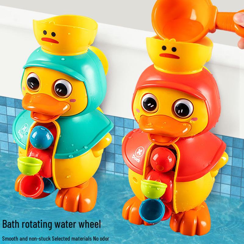 

Infant Bath Toys: Cute Duck with Rotating Water Wheel