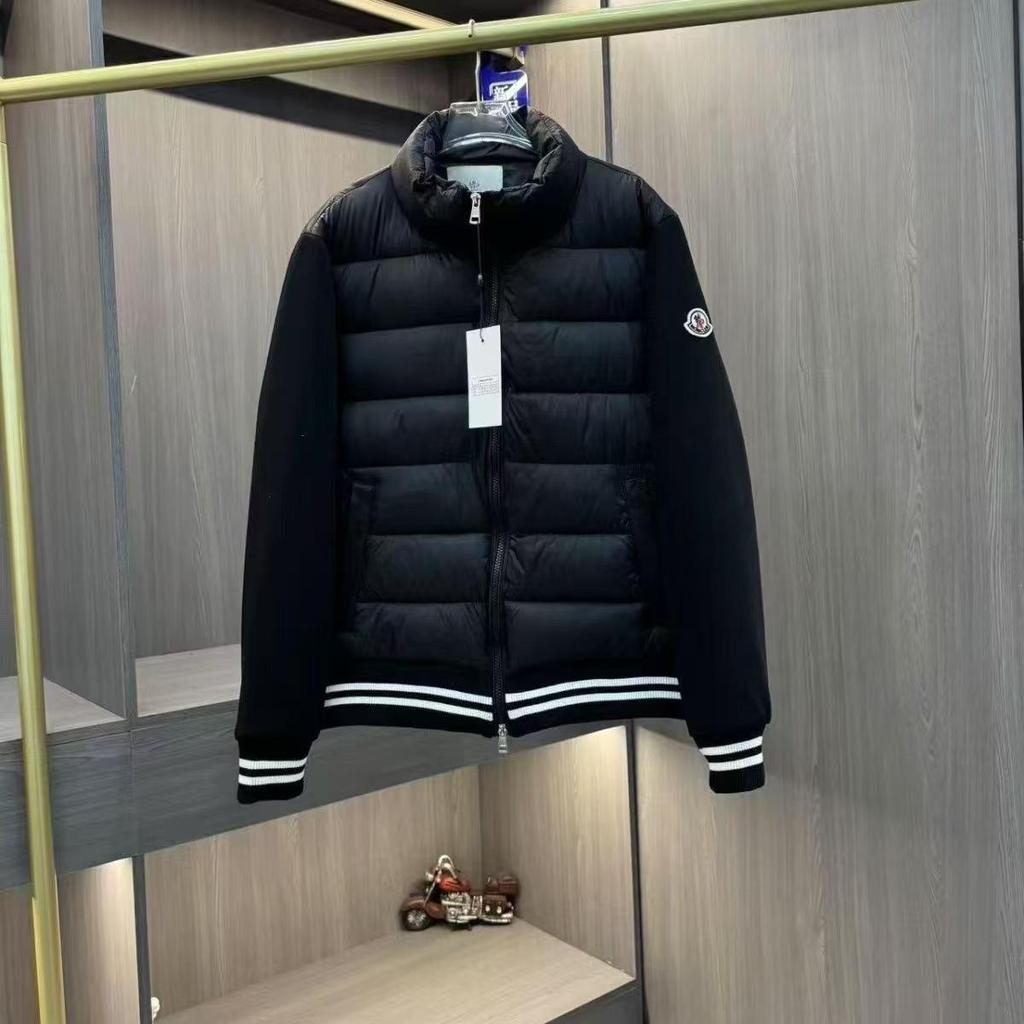 Európai M Márkájú Férfi Pehelykabát Gyapjúkötött Ujjakkal - Uniszex Divat Állógalléros Kabát