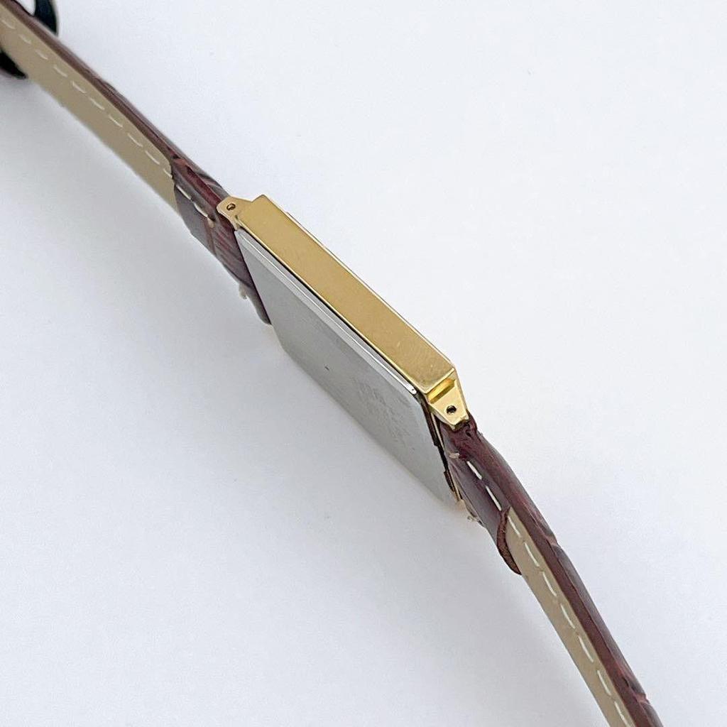Used Vintage SEIKO Seiko men's watch square tank gold 80s