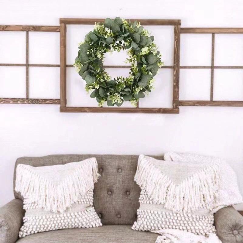 1pc Artificial Eucalyptus Wreath, Plastic Greenery Garland for Home Decor, Versatile Hanging for Various Room Types