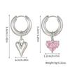 Pink Love Heart Zircon Pendant Earrings For Women   Earrings Party Gifts Earrings For Women Jewelry Accessories