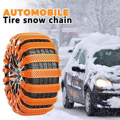 1-10PCS Universal Car Snow Chains Rubber Crawler Type Plastic Anti-skid Chain Adjustable Car Tires Accessories