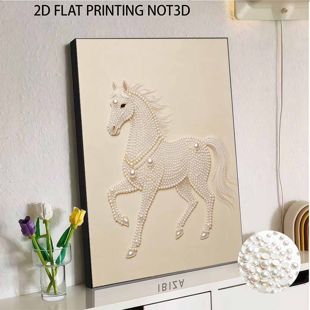 5D DIY Pearl Diamond Painting Kit Majestic Horse Full Drill Embroidery Mosaic Art Home Wall Decor Gift