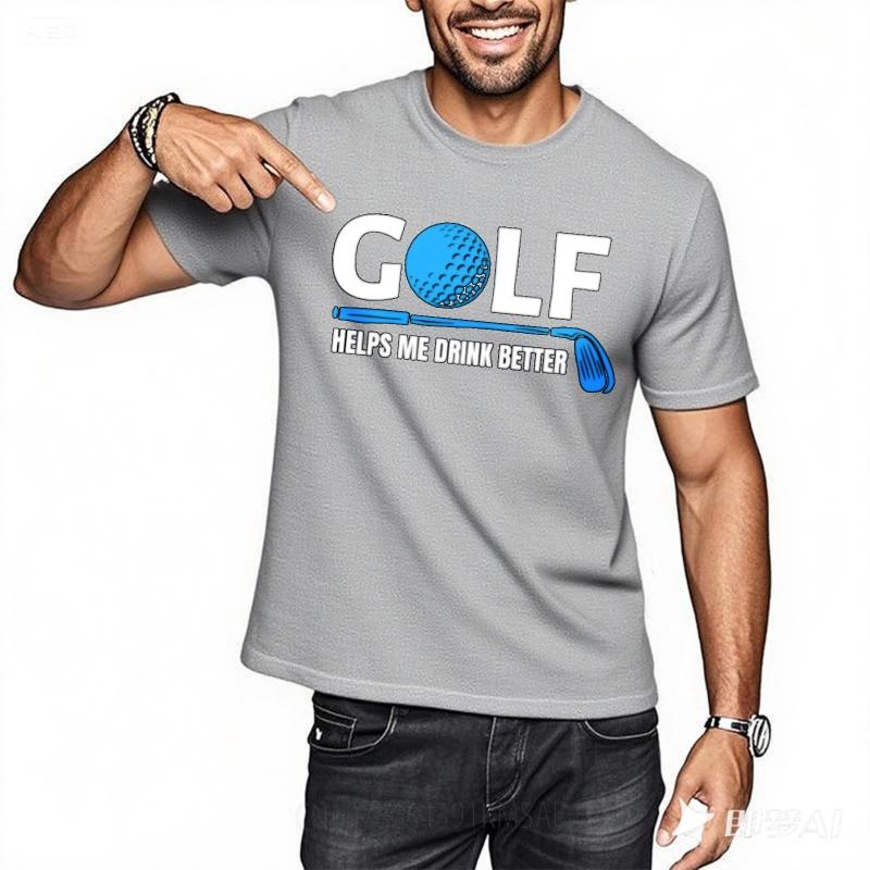 Solid Color Teeshirt Unisex Summer Tshirt Unisex Golf Helps Me Drink Better Anime For Her Tops Lightweight Tee Everyday Tee