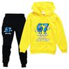 2pcs Steal A Brainrot Children's Tracksuit Set Anime 67 Six Seven Hoodies Pants New Thin Sweatshirt Sweatpants Suit Kids Clothes