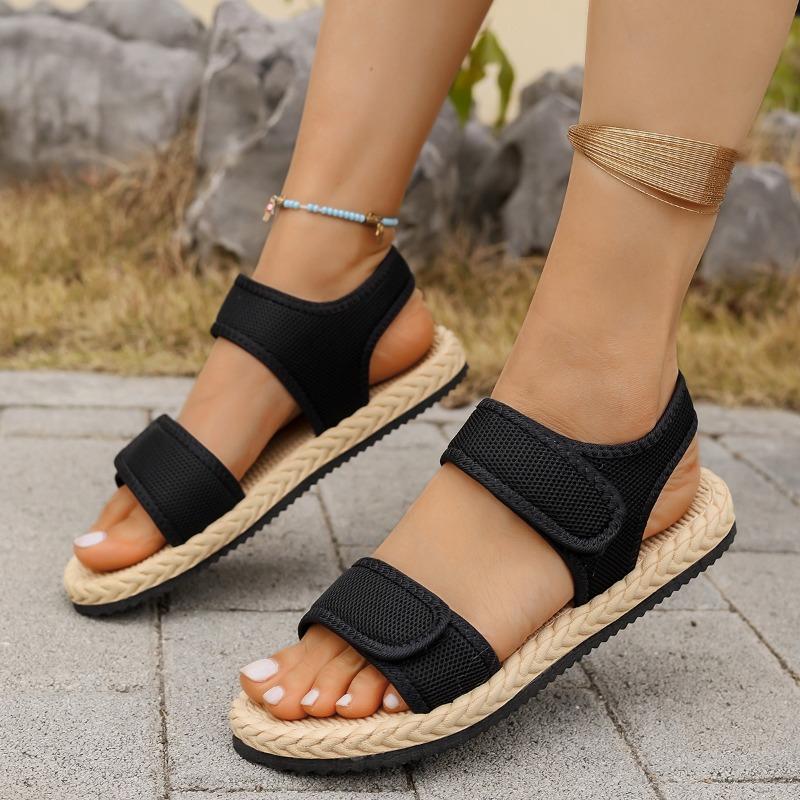 Fashion New Style Popular Women's Fashion Trend Anti-slip Wear-resistant Pure Black Belt Soft Soled High-heeled Sandals Shoes for Women