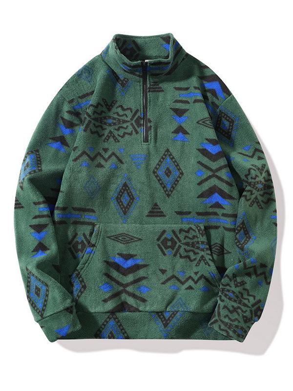 Men's Cross-Border Autumn/Winter Thick Stand Collar Half-Zip Hoodie