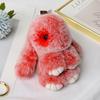 Frosted Bunny Plush Keychain 15cm Soft Faux Rabbit Fur Pendant for Bags Keys Cute Standing Stuffed Animal Adorable Birthday Gift for Girls Rabbit