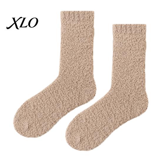 Cozy Gift Socks for Women Coral Fleece Crew Women, Thickened Non-slip Warm Socks, Fuzzy Comfortable Loungewear Winter House Soft Plush Thermal Mittens