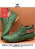 Women's Pointed Toe Leather Pull-on Casual Boots, Low Heel, Warm and Stylish.