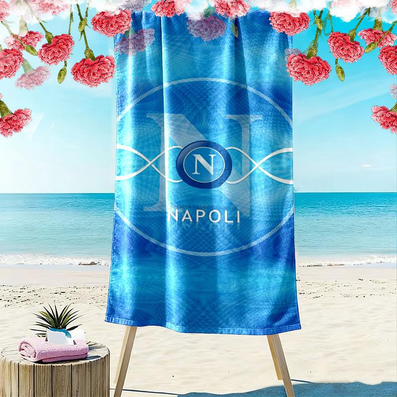 SSC Napoli Baskılı Plaj Havlusu, Plaj Kamp Yüzme İçin Büyük Yumuşak Hızlı Kuruyan Havlu