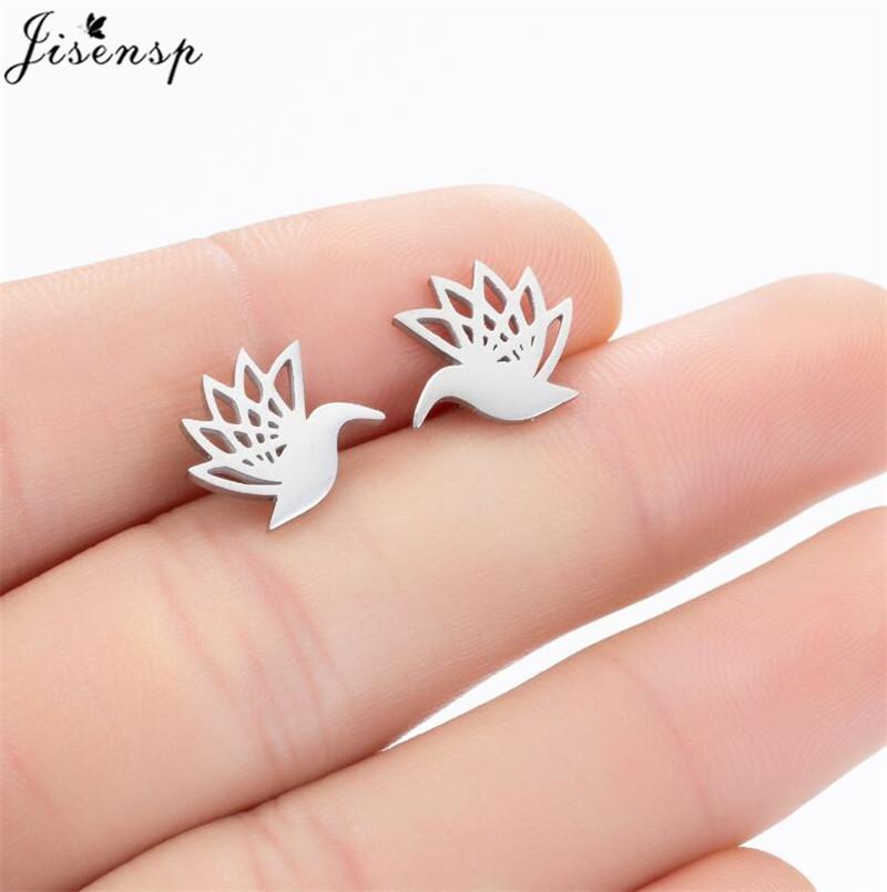 Multiple Mini Stainless Steel Bird Jewelry Earrings  Trend For Women Girls Cute Crane Parrot Bee Hummingbird Studs oorbellen