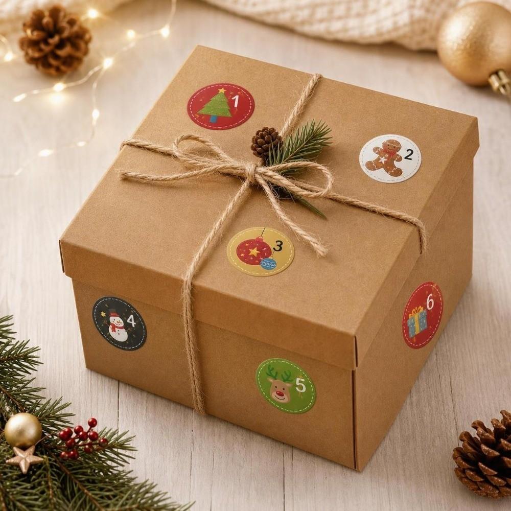 10 Sheets Set Waterproof Adhesive Christmas Countdown Calendar Stickers Christmas Party Decor