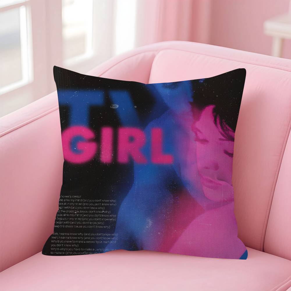 Hot TV Girl Album Pillow Covers Cartoon Sofa Decorative Home Doublesided Printing Short Plush Cute Cushion Cover