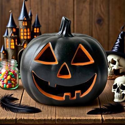 Yousheng Halloween Pumpkin Lanterns LED Light Up Festive Jack-o-lantern Display Statue Halloween Party Home Decor