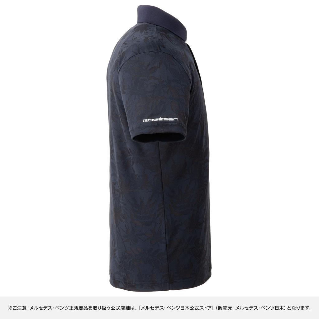 Genuine x Rosasen Mesh Jacquard Short Sleeve Polo Size LL [Mercedes-Benz Collection] Mercedes-Benz Shirt, Navy,