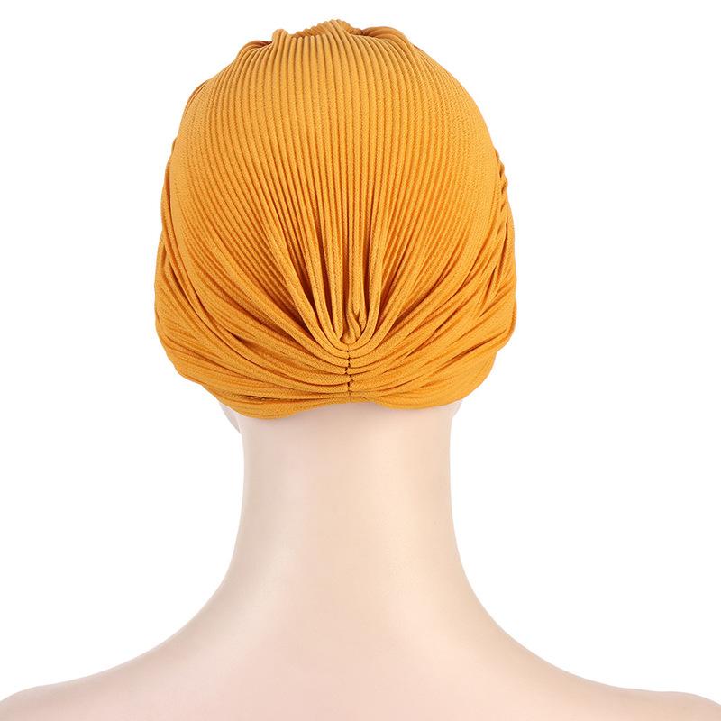 Turbante de algodón y lino para mujer, turbante trenzado para mujer, turbante musulmán, gorro químico, tocado indio
