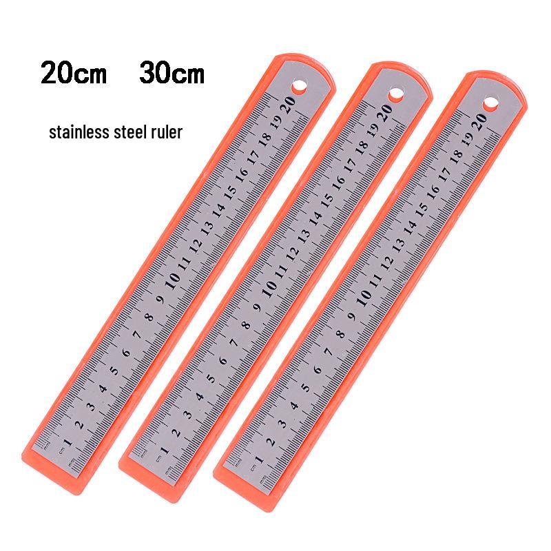 Stainless Steel 0.5mm Thick Ruler: 20cm & 30cm Metal Measuring Tool