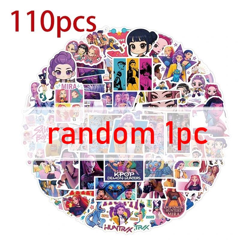 55/110 Uds. Pegatinas populares de dibujos animados de cazadores de demonios de K-POP, pegatinas a base de agua de moda, regalos