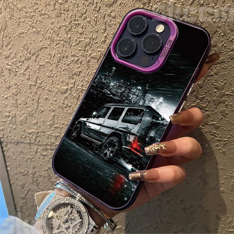

Модный блестящий чехол для телефона с автомобильным принтом для iPhone 16 16E 15 14 13 12 11 Pro Max XR X XS 7 8 Plus Задняя крышка из материала IMD iPhone 16E