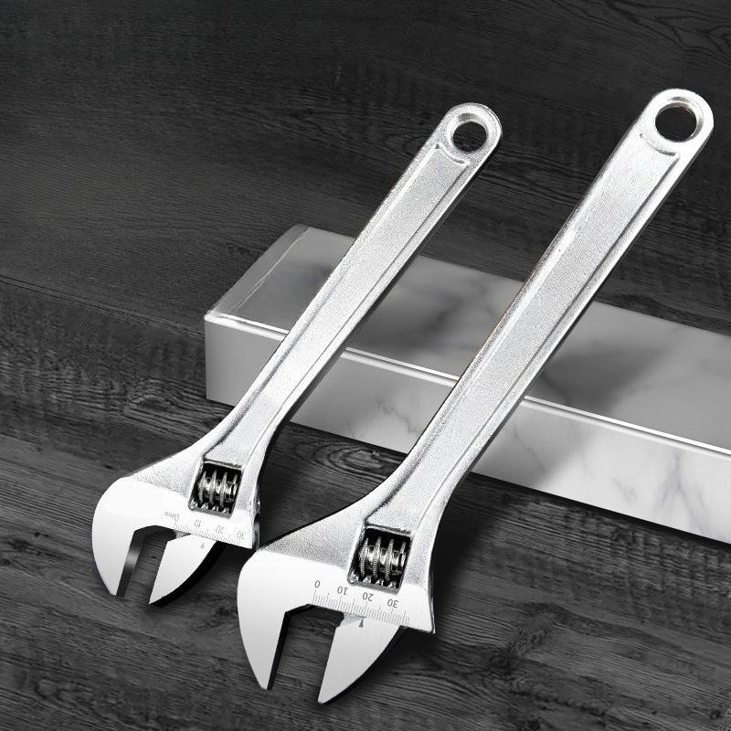 Duży Otwór Długi Uchwyt Uniwersalny Klucz Nastawny Klucz ze Stali Węglowej Zacisk Narzędzia Ręczne Warsztatu Mechanicznego Naprawy Samochodów