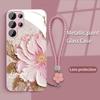 Oil Painting Peony Suitable for Samsung S24PLUS Mobile Phone Case S23 Girl S22 Skin Friendly A52 Sense A54 All Inclusive A14
