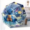 Stitch, Cloudscape Automatic Opening and Closing Umbrella  8 Ribs Windproof Portable Folding Umbrella, Suitable for Casual and Business Outings,for