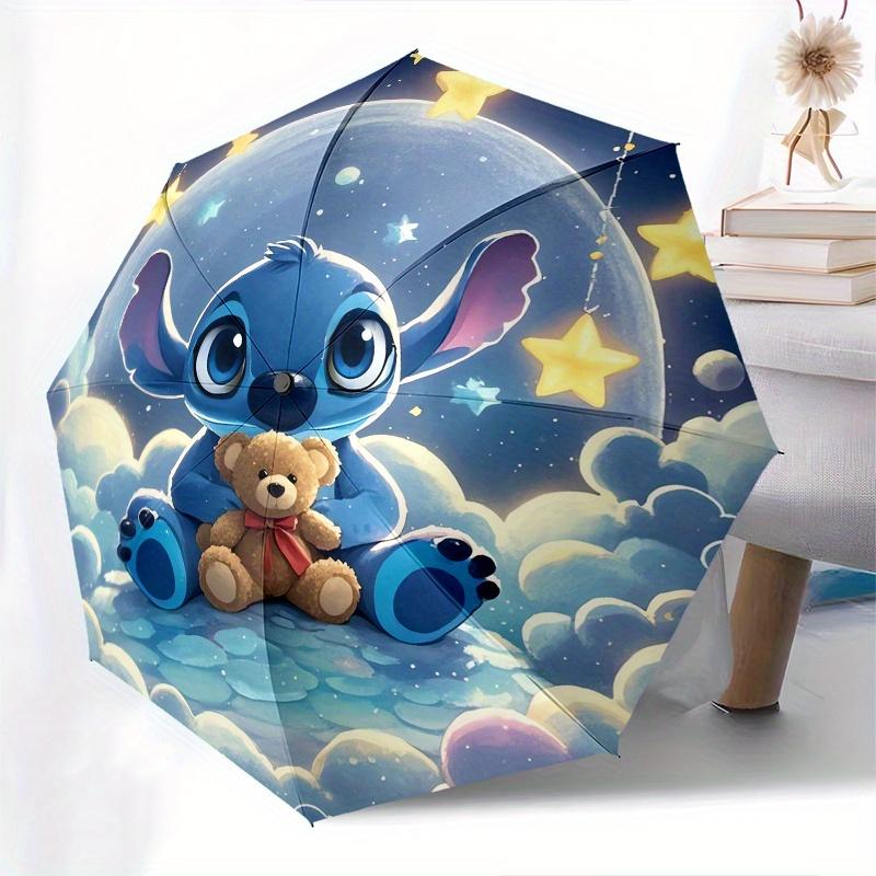 Stitch, Cloudscape Automatic Opening and Closing Umbrella  8 Ribs Windproof Portable Folding Umbrella, Suitable for Casual and Business Outings,for