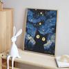 Diamond Painting Kit. Full Diamond Round Mosaic Black Cat Starry Sky. Handmade Home Decoration Gift