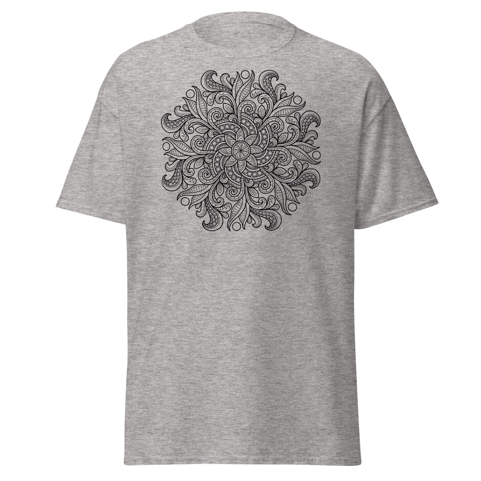 Leaf Mandala T-Shirt: Botanical Sacred Geometry Design 2XL