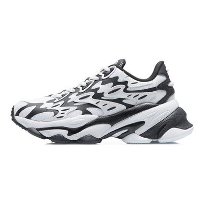 Li Ning CF Rebound Cushioning Thick Sole Sports Shoes Women Sneakers White Black AGLR166-2