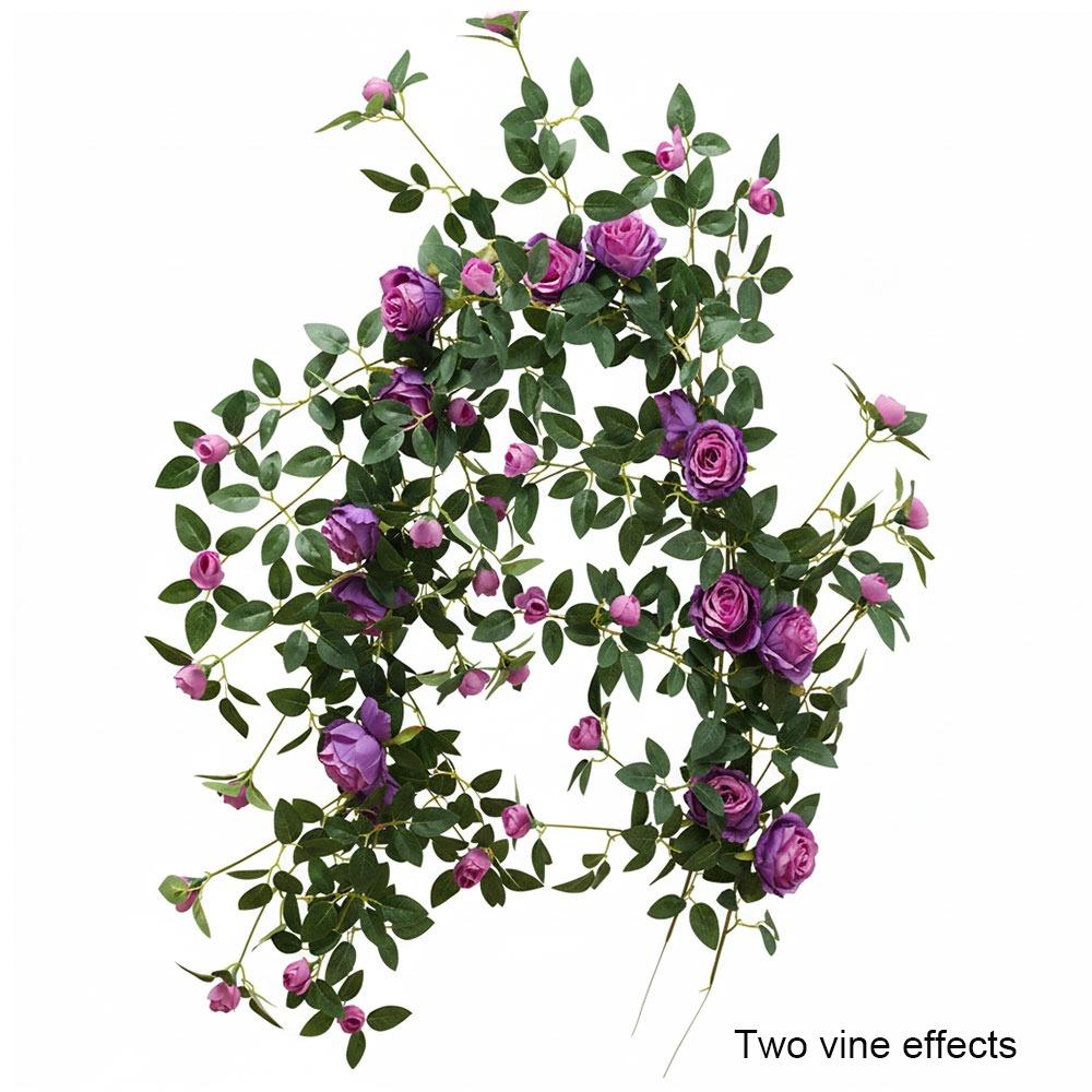 

Multicolor Artificial Rose Vine Photo Props Green Leaves Rose Silulation Flower DIY Wall Ornament Fake Flower Vines