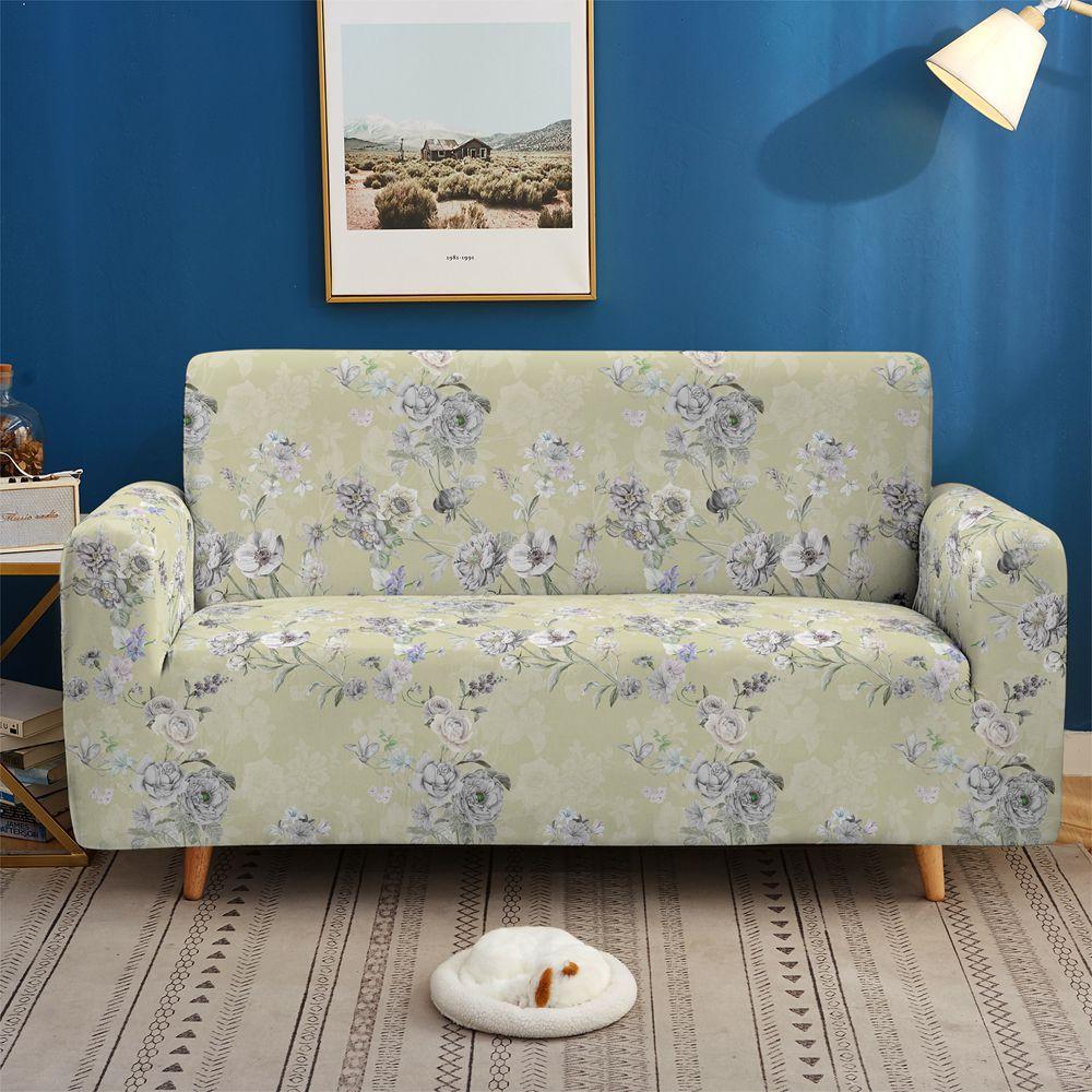 Small Floral Non-Slip Elastic Sofa Cover Pad Universal All-Inclusive Sofa Cover 3D Digital Printing