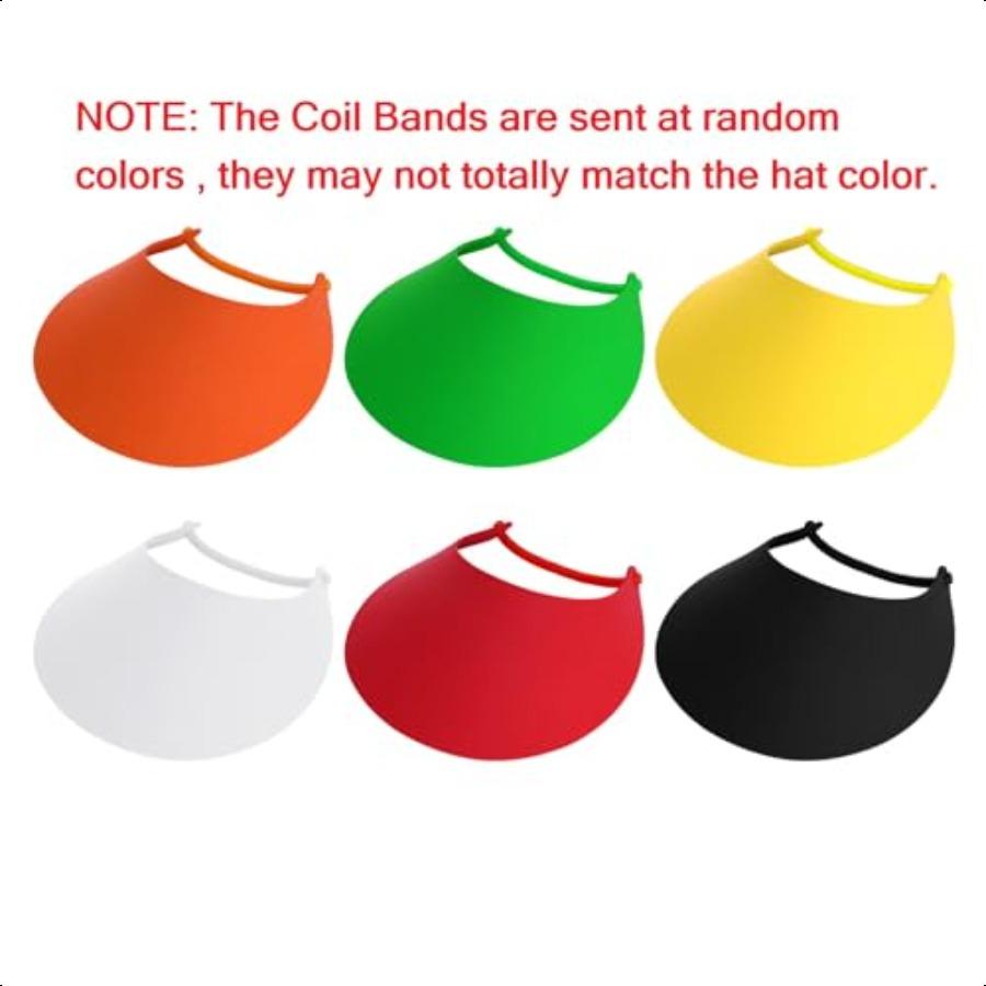 

SUMERSHA 6 шт. Поролоновые солнцезащитные козырьки для женщин Летняя шляпа для защиты от солнца Регулируемые мягкие козырьки с пружинными лентами Разные цвета для Be United States