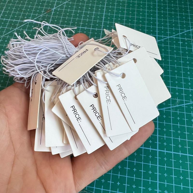 Kraft Paper Hanging Price Tag with String - Thick, Blank Handwrite Label Card