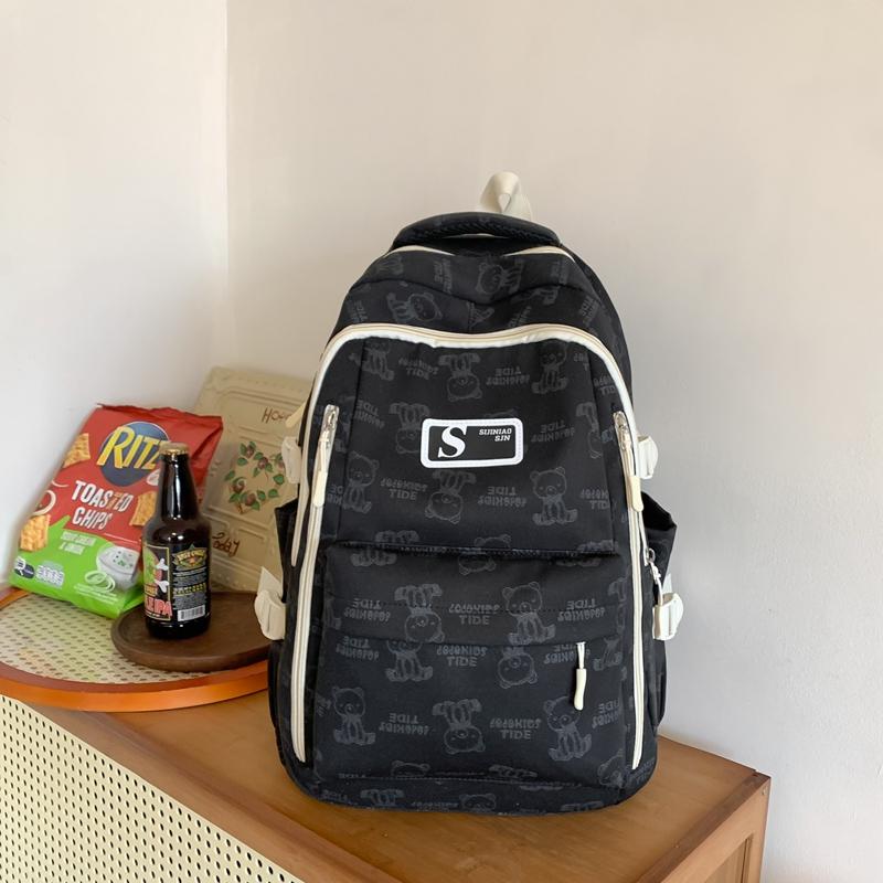Student Schoolbag Female Junior High School Large Capacity Backpack Bear Schoolbag