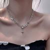 Kpop Zircon Cross Star Beaded Necklace Men Imitation Pearl Star Pendant Necklaces Y2K Hiphop Star Tassel Choker Necklace Unisex