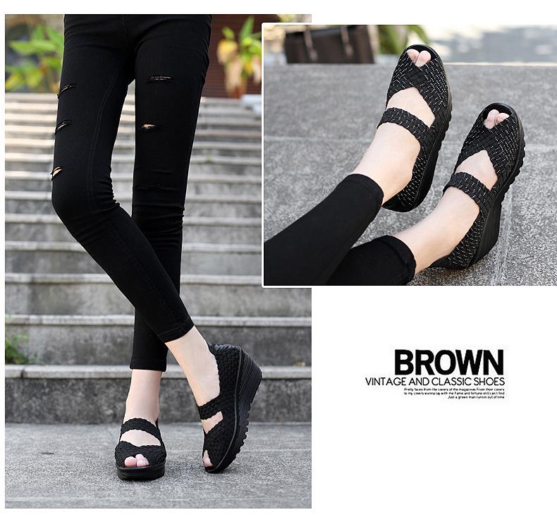 2022 Women's Hand-Woven Slip-On Shoes: Casual, Breathable, Fashionable & Height-Increasing