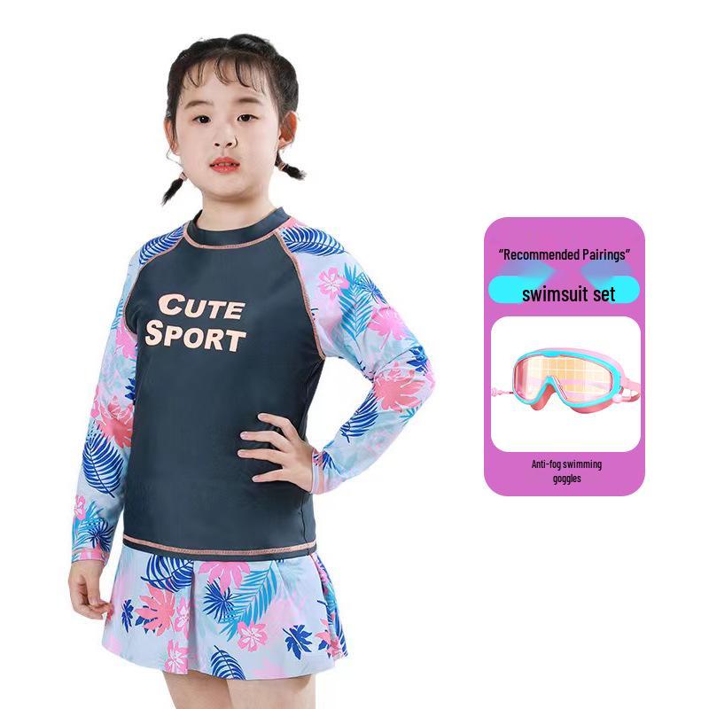 Plus Size Kids' Quick-Dry UPF50+ Swimsuit: Comfortable, High Elasticity, Non-Binding Sun Protection for Chubby Kids, Short & Long Sleeve Options