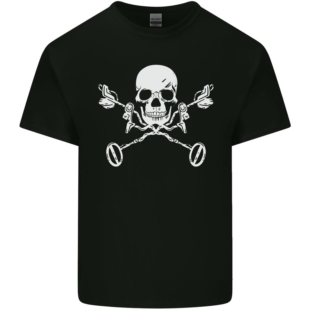 Metal Detector Skull Detecting Unisexs Light Cotton TShirt