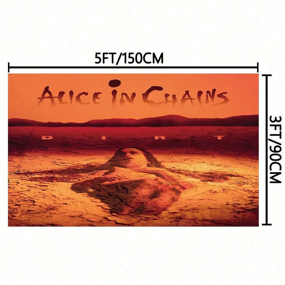 1 Stück Rock-Album-Cover Alice In Chains Polyester-Wandteppich 2D-Druck Wandbehang für Schlafzimmer Wohnzimmer Heimdekoration Trendiges Geschenk für R