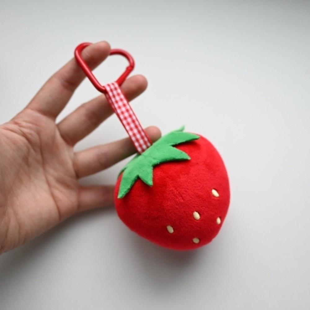 Grape Orange Bag Pendant Strawberry Plush Cherry Key Ring Fruit Key Chain  Backpack Accessories